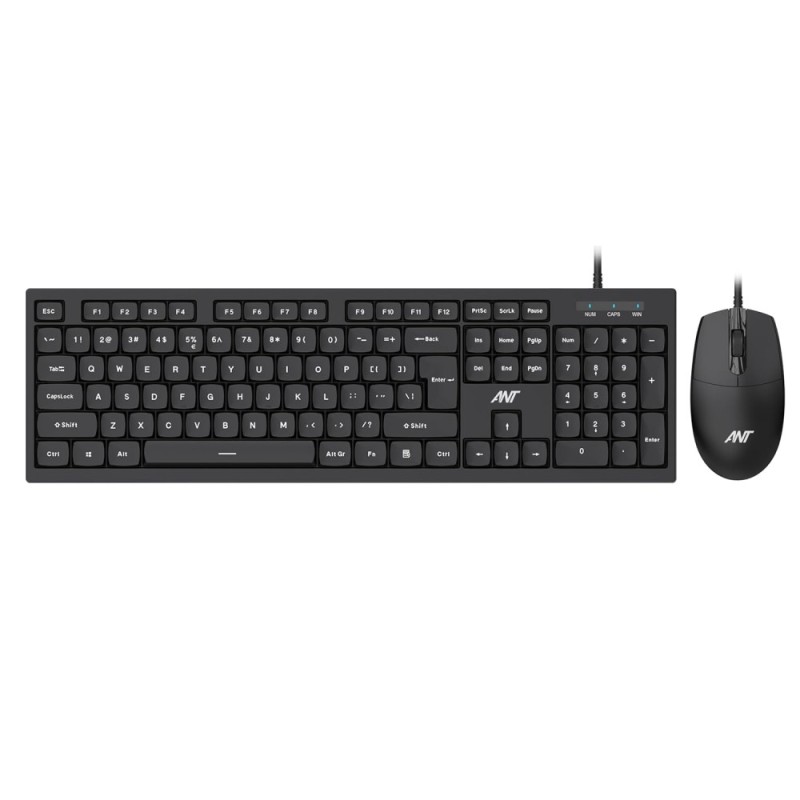 Ant Wired Keyboard and Mouse Combo MASTER10 104 Keys Black