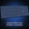Ant Wireless Keyboard and Mouse Combo Full-Sized QWERTY Blue