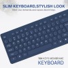 Ant Wireless Keyboard and Mouse Combo Full-Sized QWERTY Blue