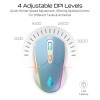 Archer Tech Lab Wireless Gaming Mouse RECURVE 700 Tri-Mode Bluetooth RGB Sky Blue