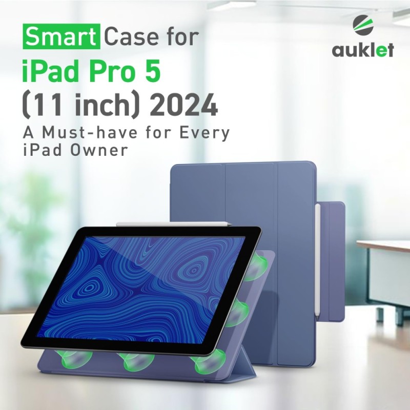 Auklet Magnetic Attach Smart Case MPro11 for iPad Pro 5 11inch Denim