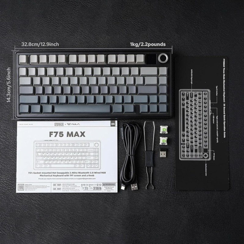 AULA F75 Mechanical Gaming Keyboard 75% Layout RGB Gradient Gray