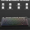 AULA Mechanical Gaming Keyboard F75 Wireless RGB Backlit 75% Layout Side-Engraved Keycaps Gradient-Gray