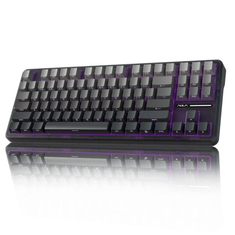 AULA Mechanical Keyboard F87 Tri-Mode BT5.0/2.4GHz/USB-C Gradient Gray