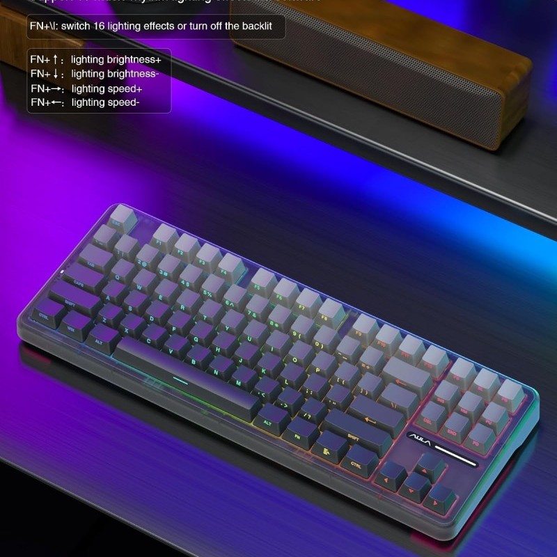 AULA Mechanical Keyboard F87 Tri-Mode BT5.0/2.4GHz/USB-C Gradient Gray