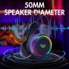 AULA S608 Gaming Headset | 50mm Drivers | RGB Lighting | Black