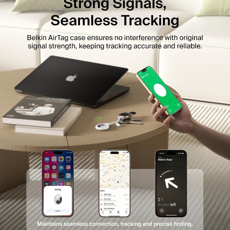 Belkin AirTag Case F8W974 Scratch Resistant Protective Cover White