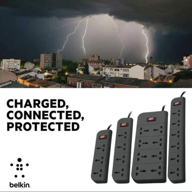 Belkin Extension Board F9E400zb1.5MGRY 4-Socket Surge Protector Gray