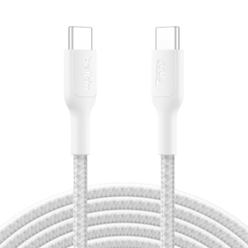 Belkin USB-C to USB-C Cable 60W Fast Charging 2M White