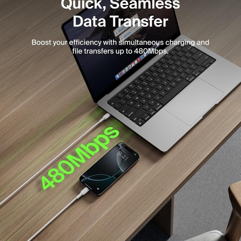Belkin USB-C to USB-C Cable 60W Fast Charging 2M White