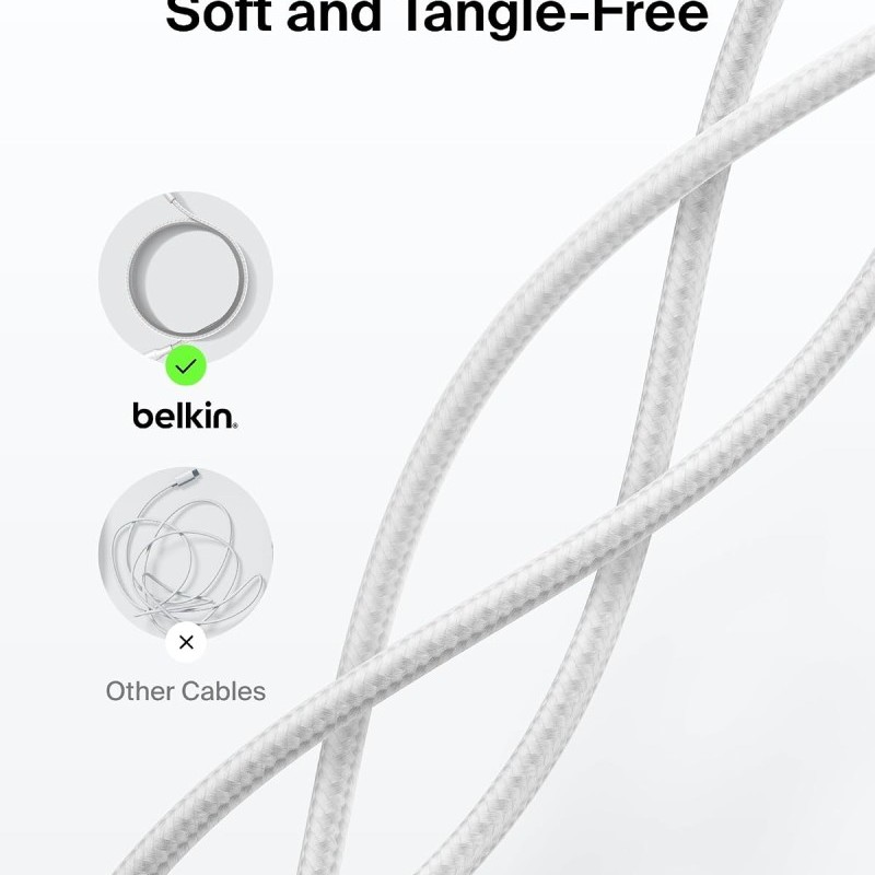 Belkin USB-C to USB-C Cable 60W Fast Charging 2M White