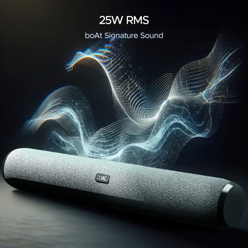 boAt Aavante Bar 590 Bluetooth Speaker 25W RMS 7 Hours Playback Pebble Black