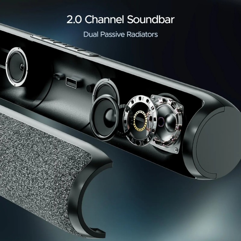boAt Aavante Bar 590 Bluetooth Speaker 25W RMS 7 Hours Playback Pebble Black