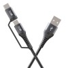 boAt Deuce 300 USB Cable 2 in 1 Type-C & Micro USB 3A Fast Charging Mercurial Black