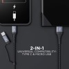 boAt Deuce 300 USB Cable 2 in 1 Type-C & Micro USB 3A Fast Charging Mercurial Black