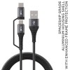 boAt Deuce 300 USB Cable 2 in 1 Type-C & Micro USB 3A Fast Charging Mercurial Black