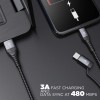 boAt Deuce 300 USB Cable 2 in 1 Type-C & Micro USB 3A Fast Charging Mercurial Black