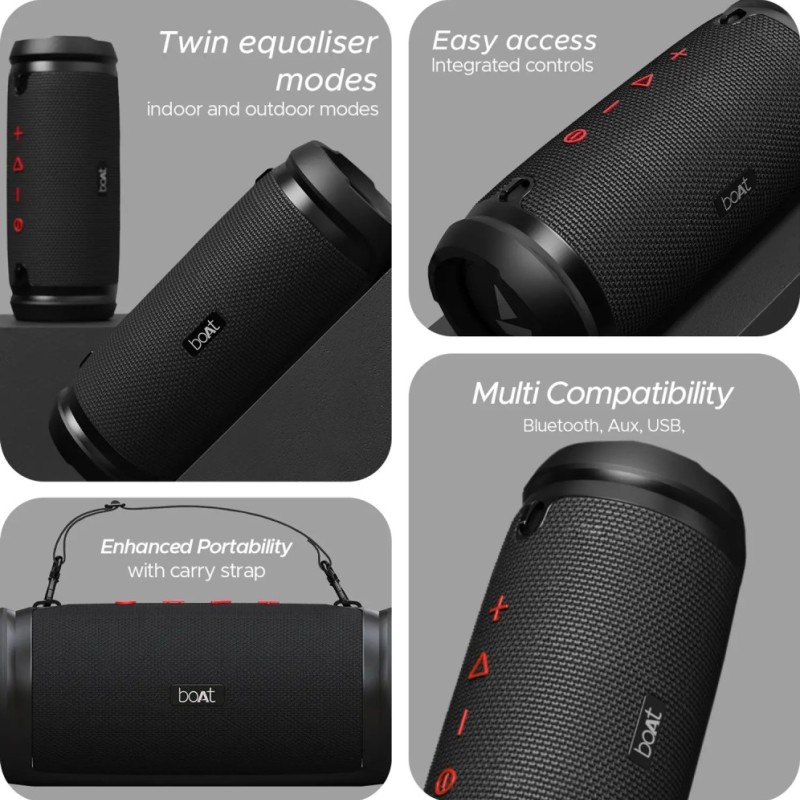 boAt Stone 1500 Bluetooth Speaker 50 W Power Output Active Black