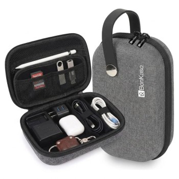 BonKaso Tech Organizer Pouch BK-GRYORGANIZER Hard Shell Grey