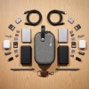 BonKaso Tech Organizer Pouch BK-GRYORGANIZER Hard Shell Grey