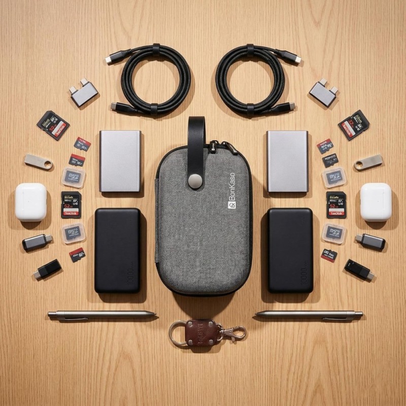 BonKaso Tech Organizer Pouch BK-GRYORGANIZER Hard Shell Grey