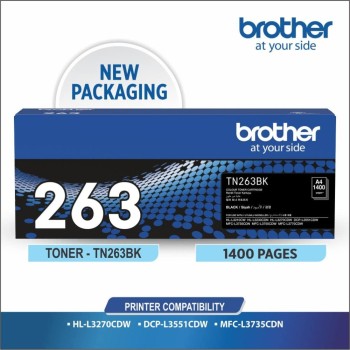 Brother Toner Cartridge TN-263BK 1400 Pages Yield Grey