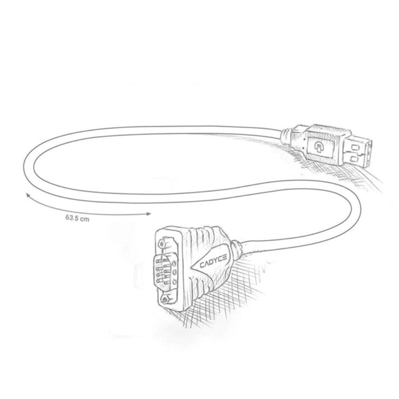 Cadyce USB to Serial Converter CA-US9 500kbps Data Transfer White