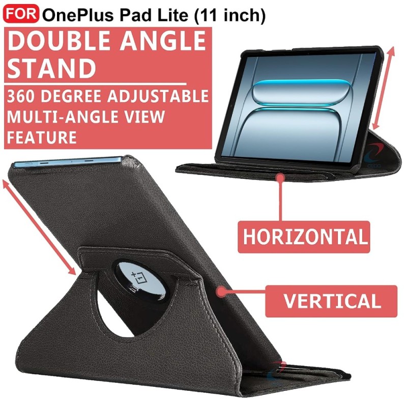 CEDO Flip Cover for OnePlus Pad Lite (11 inch) 360 Rotate, Black