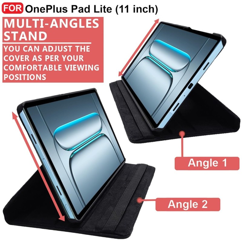 CEDO Flip Cover for OnePlus Pad Lite (11 inch) 360 Rotate, Black