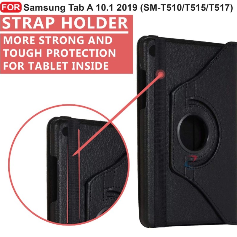 CEDO Flip Cover for Samsung Galaxy Tab A SM-T510/T515 Black Leather Finish