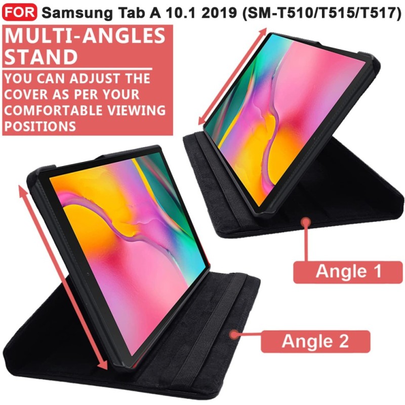 CEDO Flip Cover for Samsung Galaxy Tab A SM-T510/T515 Black Leather Finish