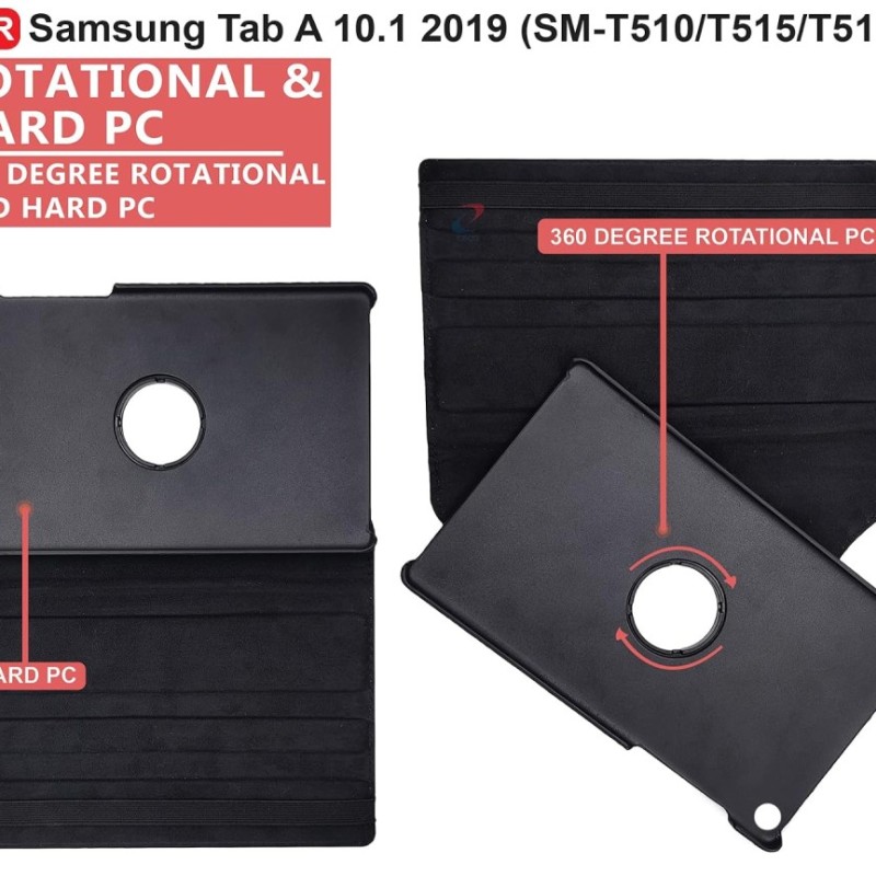 CEDO Flip Cover for Samsung Galaxy Tab A SM-T510/T515 Black Leather Finish