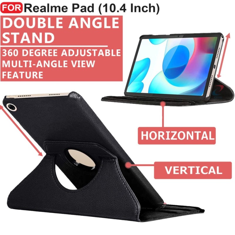 CEDO Realme Pad 10.4in Flip Cover 360 Degree Rotate Black
