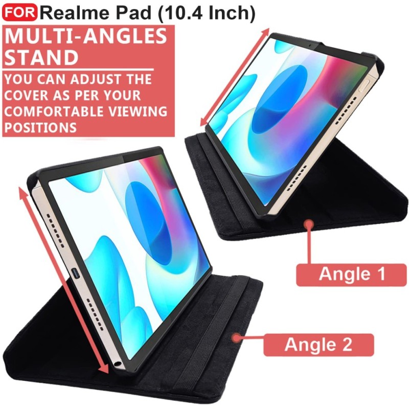 CEDO Realme Pad 10.4in Flip Cover 360 Degree Rotate Black