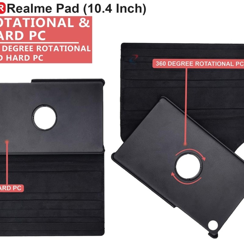 CEDO Realme Pad 10.4in Flip Cover 360 Degree Rotate Black