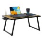 Cervonix Multipurpose Foldable Laptop Table CER-458 with Cup Holder, Wooden, 60 x 40 x 24 cm