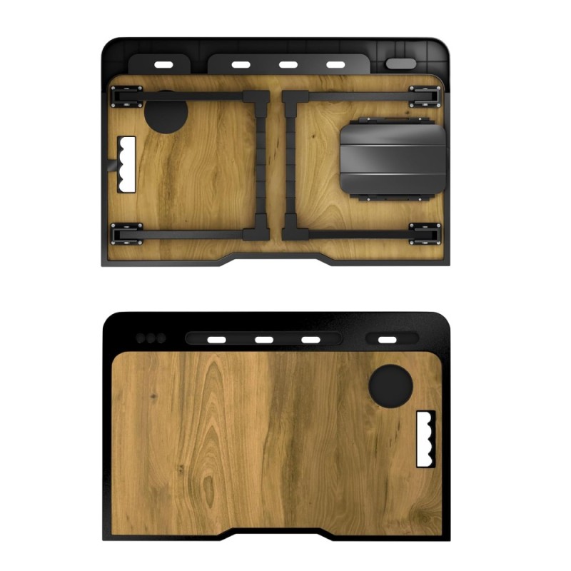 Cervonix Multipurpose Foldable Laptop Table CER-458 with Cup Holder, Wooden, 60 x 40 x 24 cm