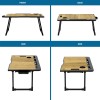 Cervonix Multipurpose Foldable Laptop Table CER-458 with Cup Holder, Wooden, 60 x 40 x 24 cm