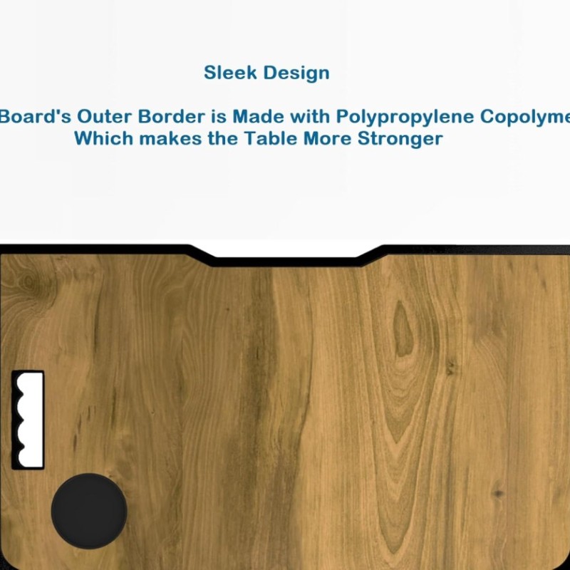Cervonix Multipurpose Foldable Laptop Table CER-458 with Cup Holder, Wooden, 60 x 40 x 24 cm