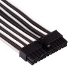 Corsair Component Premium Individually Sleeved DC Cable Starter Kit CP-8920220, 24-Pin, Flexible, White/Black