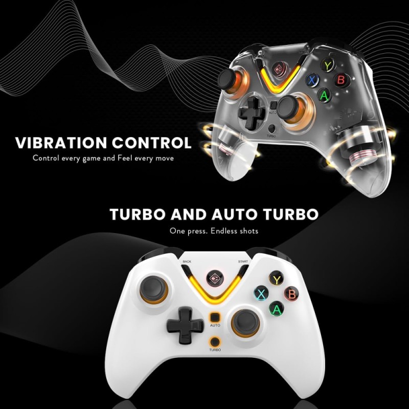 Cosmic Byte Ares Tri-Mode Wireless & Wired Controller for PC â€“ 2.4GHz, Bluetooth, USB-C Wired, Hall Effect Joysticks, Dual Vibration (White)