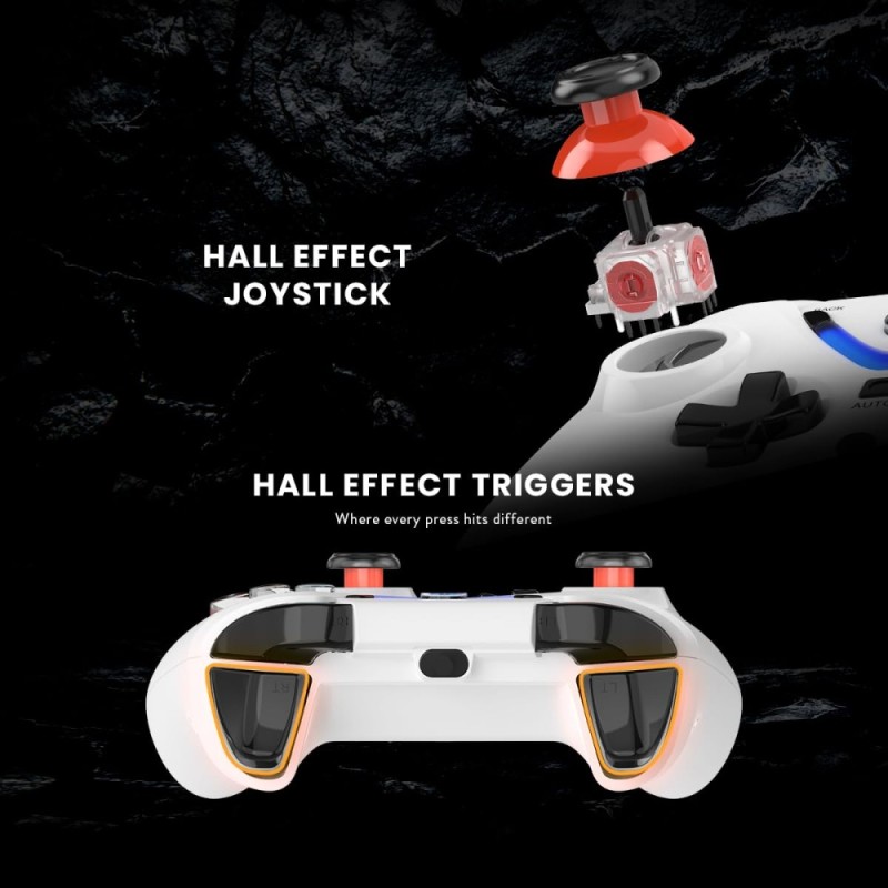 Cosmic Byte ARES Wired Controller for PC, Ergonomic Design, Dual Vibration, White