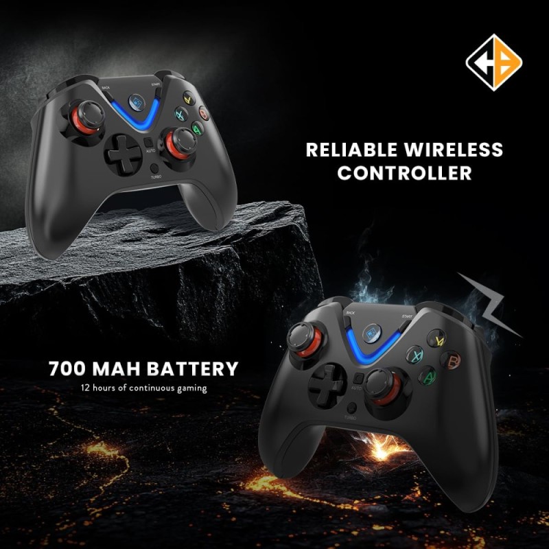 Cosmic Byte ARES Wireless Controller for PC, Bluetooth Connectivity, 12hrs Battery Life, Black