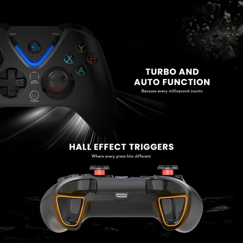 Cosmic Byte ARES Wireless Controller for PC, Bluetooth Connectivity, 12hrs Battery Life, Black