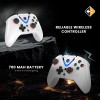 Cosmic Byte ARES Wireless Controller for PC, Hall Effect Joystick, Dual Vibration, White