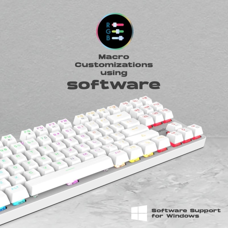Cosmic Byte Firefly TKL Mechanical Gaming Keyboard Per-Key RGB Outemu Red Switches White