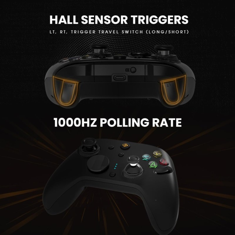 Cosmic Byte Gamepad Eclipse Hall Effect Triggers Black