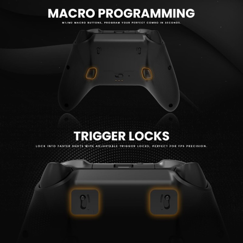 Cosmic Byte Gamepad Eclipse Hall Effect Triggers Black