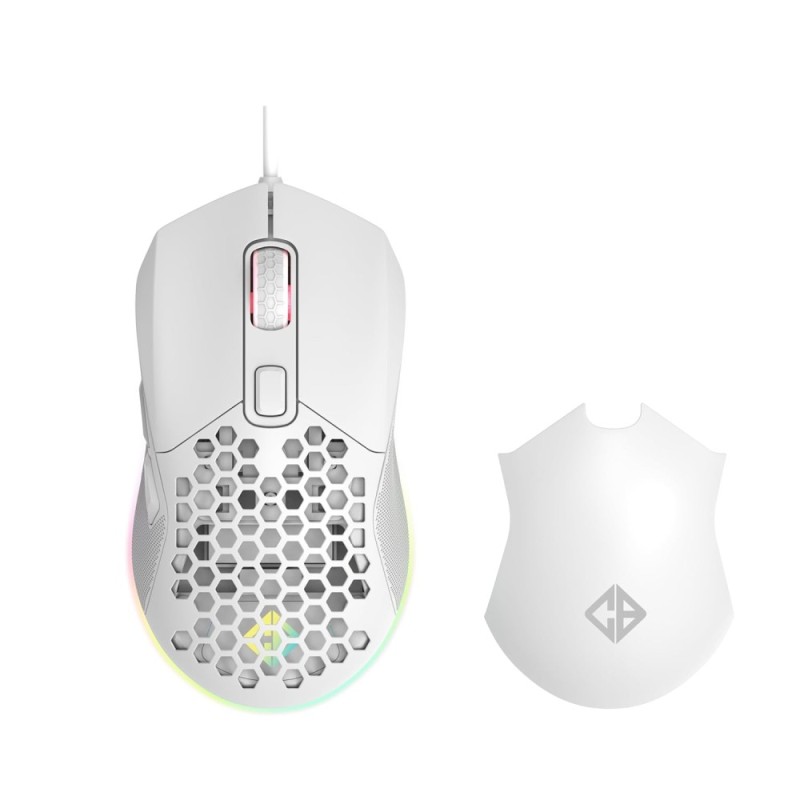Cosmic Byte Gaming Mouse Firestorm 12400DPI Honeycomb Design White