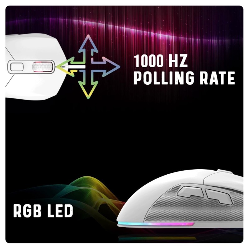 Cosmic Byte Gaming Mouse Firestorm 12400DPI Honeycomb Design White